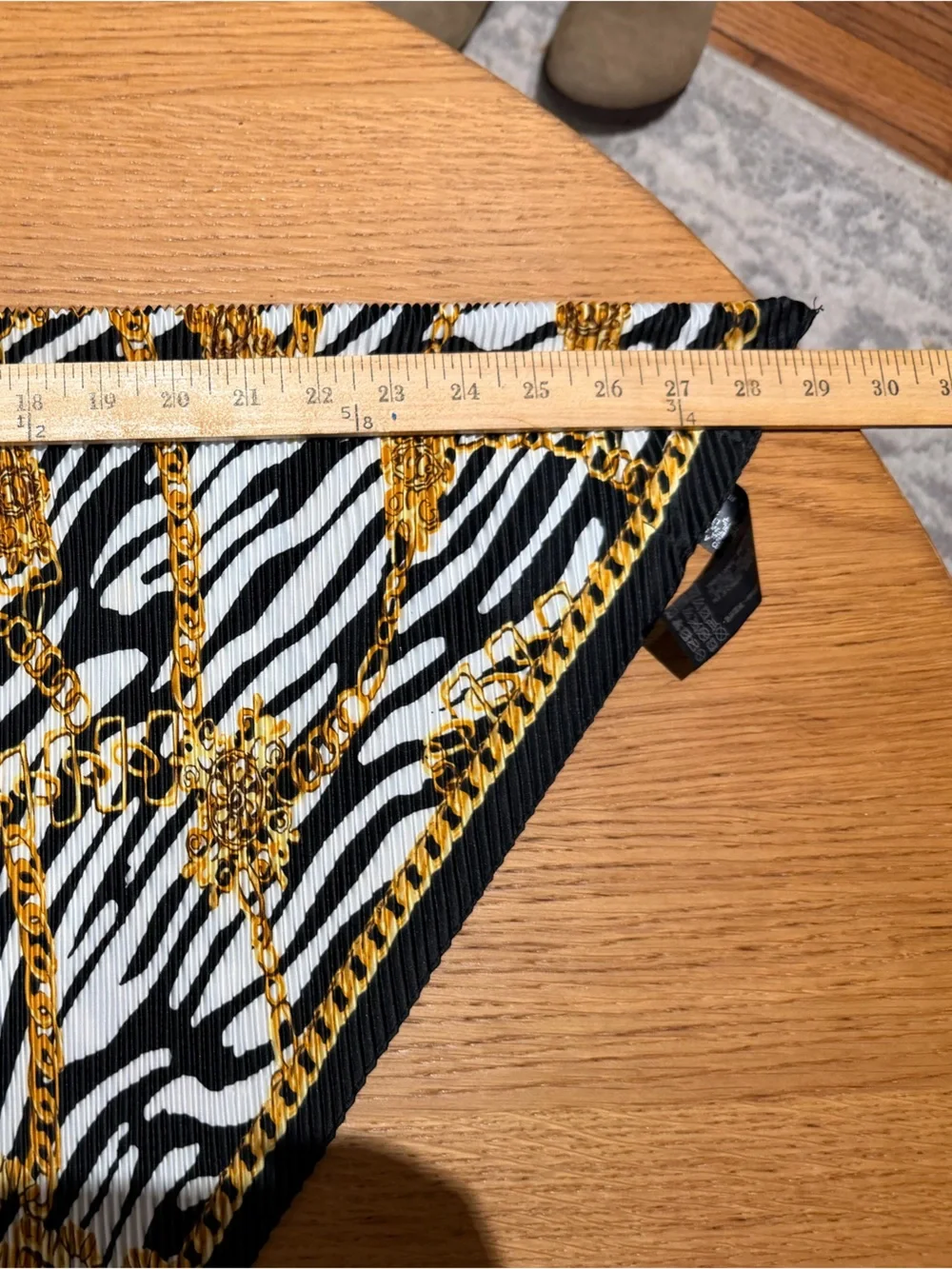 Zara Black, White & Gold Zebra Chain Print Scarf
